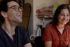 LIFEAFTER_PubStill12_Director Reid Davenport and Producer Colleen Cassingham laughing
